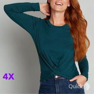 4X - NWT Modcloth A Twist Of Fun Long Sleeve Knit Top